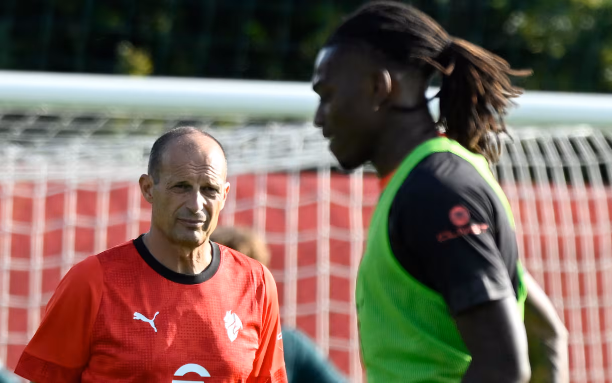 Max Allegri e Leao in allenamento